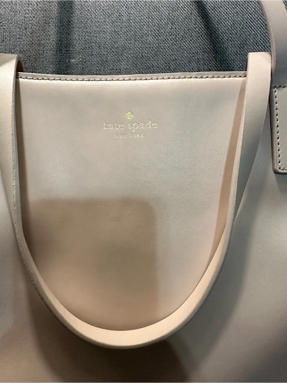 kate spade Pale Pink Leather Tote with Gold Logo